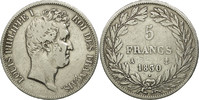 France 5 Francs Coin, Louis-Philippe, Paris, Silver -
