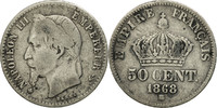 France 50 Centimes Coin, Napoleon III, Napoléon III, Strasbourg -