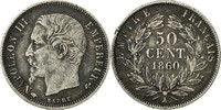 France 50 Centimes Coin, Napoleon III, Napoléon III, Paris -
