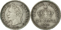 France 20 Centimes Coin, Napoleon III, Napoléon III, Paris -