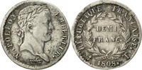 France 1/2 Franc Coin, Napoléon I, Nantes, Silver -
