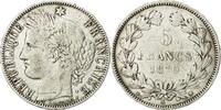 France 5 Francs Coin, Cérès, Bordeaux, Silver, KM:818.2 -