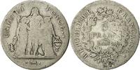 France 5 Francs Coin, Union et Force, Bordeaux, Silver -