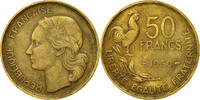France 50 Francs Coin, Guiraud, Paris, Aluminum-Bronze -