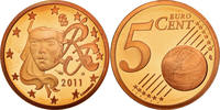 5 Euro Cent 2011 Paris Frankreich UNZ, Copper Plated Steel, KM:1284 UNZ
