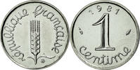 France Centime Coin, Épi, Paris, Stainless Steel, KM:928 -