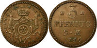 German States 3 Pfennig, Dreier Coin, MAINZ, Johann Friedrich Karl -
