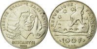 France 100 Francs Coin, Descartes, Paris, Silver, KM:996 -