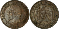 France 2 Centimes Coin, Napoleon III, Bordeaux, KM 776.5 -