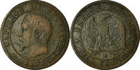 France 2 Centimes Coin, Napoleon III, Marseille -