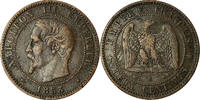 France 2 Centimes Coin, Napoleon III, Strasbourg -