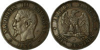 France 2 Centimes Coin, Napoleon III, Strasbourg, KM 776.3 -