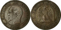 France 2 Centimes Coin, Napoleon III, Rouen, KM 776.2 -