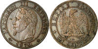 France Centime Coin, Napoleon III, Paris, KM 795.1 -