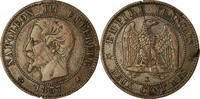 France 2 Centimes Coin, Napoleon III, Bordeaux, KM 776.1 -