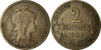 France 2 Centimes Coin, Dupuis, Paris, Bronze, KM:841 -
