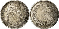 France 50 Centimes Coin, Louis-Philippe, Paris,Silver,KM 768.1 -