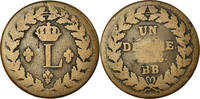 France Decime Coin, Louis XVIII, Strasbourg, Bronze, KM:701 -