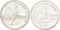 France 100 Francs Coin, Paris, Silver, KM:972 -