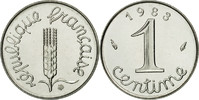 France Centime Coin, Épi, Paris, Stainless Steel, KM:928 -