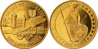 Switzerland Medal Le Lac de Neufchâtel, Copper-Nickel Gilt -