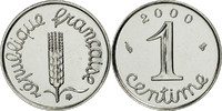 France Centime Coin, Épi, Paris, Stainless Steel, KM:928 -