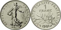France Franc Coin, Semeuse, Paris, Nickel, KM:925.1 -