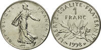 France Franc Coin, Semeuse, Paris, Nickel, KM:925.1 -