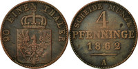 German States 4 Pfennig Coin, PRUSSIA, Wilhelm I, Berlin -