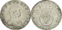 France Ecu Coin, Louis XV, Écu Vertugadin, Reims, Silver -