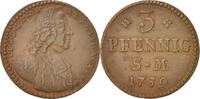 German States 3 Pfennig, Dreier Coin, MAINZ, Johann Friedrich Karl -