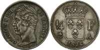 France 1/4 Franc Coin, Charles X, Paris, Silver, KM:722.1 -