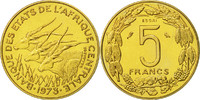 Central African States 5 Francs Coin, Paris, Aluminum-Bronze -
