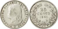 Netherlands 25 Cents Coin, Wilhelmina I, Silver, KM:115 -
