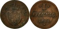 German States Pfennig Coin, HESSE-DARMSTADT, Ludwig X -