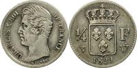 France 1/4 Franc Coin, Charles X, Lille, Silver, KM:722.12 -