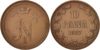Finland 10 Pennia Coin, Nicholas II, Copper, KM:14 -