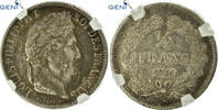France 1/2 Franc Coin, Louis-Philippe, Paris, GENI, XF45 -