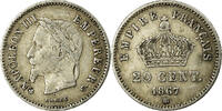France 20 Centimes Coin, Napoleon III, Napoléon III, Strasbourg -