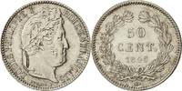 France 50 Centimes Coin, Louis-Philippe, Paris, Silver -