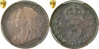 Great Britain 3 Pence Coin, Victoria, PCGS, PL66, Silver -