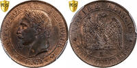 France 5 Centimes Napoleon III, Bordeaux, Bronze, PCGS, MS64RB -