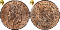 France 5 Centimes Napoleon III, Paris, Bronze, PCGS -