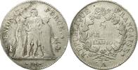 France 5 Francs Coin, Union et Force, Paris, Silver -