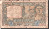 France 20 Francs Banknote, 20 F 1939-1942 ''Science et Travail'' -