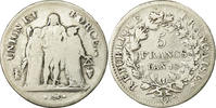 France 5 Francs Coin, Union et Force, Perpignan, Silver -