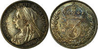 Great Britain 3 Pence Coin, Victoria, Silver, KM:777 -