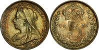 Great Britain 3 Pence Coin, Victoria, Silver, KM:777 -
