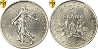 France Franc Coin, Semeuse, Paris, PCGS, MS65, Nickel, KM:925.1, graded -