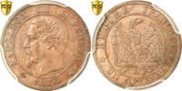France Centime Coin, Napoleon III, Napoléon III, Paris, PCGS, MS64RB -